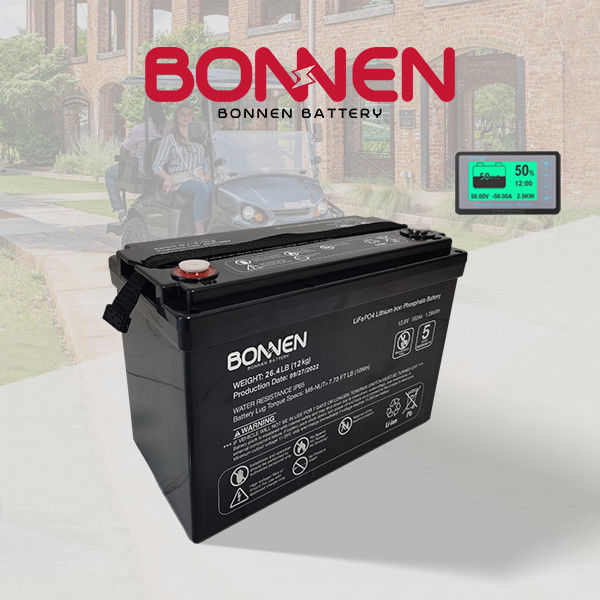 Chariot de golf 12V 100Ah Lifepo4 batterie au lithium 6000 cycles 150A BMS remplacement de batterie au lithium